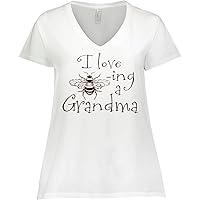 inktastic I Love Bee-ing a Grandma Women's Plus Size V-Neck