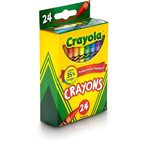 24 Pack Crayons, Classic Colors, Crayons For Kids, School Crayons, Assorted Colors - 24 Crayons Per Box - 1 Box
