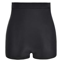 Women's High Waist Swim Shorts Trendy Ruched Bikini Bottoms Solid Swimsuit Briefs Beach Boyshorts for Ladies