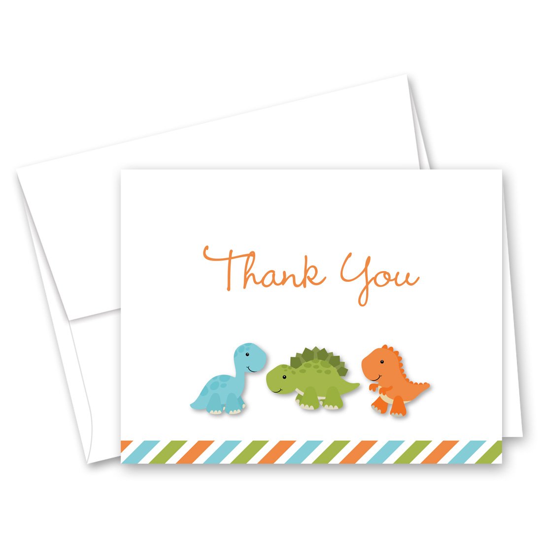 MyExpression.com 50 Cnt Dinosaur Baby Shower or Kids Birthday Thank You Cards