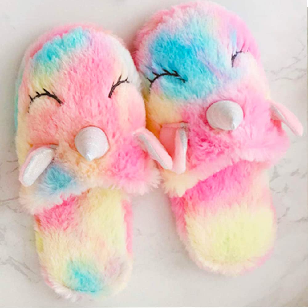 Anddyam Kids Fuzzy Warm Soft Boot Slipper Non-Slip House Shoes Outdoor Indoor Winter Knitted Cozy Warm Girls Boys Slipper