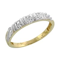 10k Yellow Gold Diamond Engagement Ring Women 0.06 cttw Brilliant Cut 1/8in. 3.5mm wide