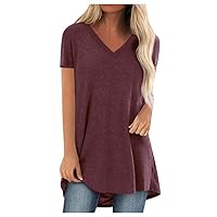 Summer Plus Size T Shirt for Women Fashion 2022 Short Sleeve Tops Loose Fit Graphic Tees Dressy Casual Blouses