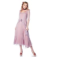 10709 Women's 1920s Mother of The Bride Vintage Style Wedding Dress in Mauve
