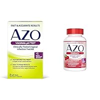 AZO Vaginal pH Test Kit & Cranberry Urinary Tract Health Supplement Bundle, 2 Self-Tests & 100 Sugar Free Softgels