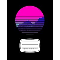 Sundown Sunrise Mountains Scenery Manuscript Music Notebook - Blank Sheet Music Notebook for Musical Composition: Medium Notebook (7.44 x 9.69 in), 120 Pages, Matte Finish Cover - Vaporwave Notebook