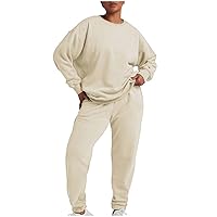 Lounge Sets for Women 2023 Fall Fashion Two Piece Outfits Sweatshirts and Long Pant Loungewear Athletic Tracksuits