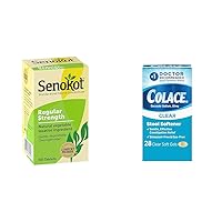 Senokot Regular Strength Natural Vegetable Laxative Ingredient,100 Count & Colace Clear Stool Softener Soft Gel Capsules Constipation Relief 50mg Docusate Sodium Doctor Recommended 28ct