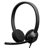 Cisco Headset 322 USB, Wired Dual On-Ear Headphones, Webex Controller with USB-A, Carbon Black, 2-Year Limited Liability Warranty (HS-W-322-C-USB), Adjustable