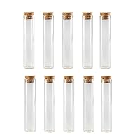 10 Pcs 60ml Glass Bottles Vials Jars Glass Test Tube with Cork Stoppers Empty Refillable Bottle Vial Jars Leakproof for Cosmetic Essential Oil Powder