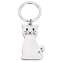 Dog Cat keychains for women Cute Keyring for Kids Puppy Kitty Keychain Metal Keyring Keyfob Charm