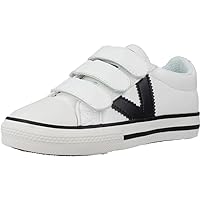 Victoria Toddlers Tribu Contrast Faux Leather Straps Sneaker, White,7.5 M US