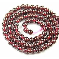 Natural Red Garnet 4Smooth Polished Round Cut Gemstone Craft Loose Beads Strand 14