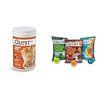 Quest Cinnamon Crunch Protein Powder 24 Servings, Protein Chips Variety Pack (BBQ, Cheddar & Sour Cream, Sour Cream & Onion) 12 Count