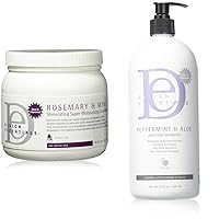 Design Essentials Rosemary & Mint Stimulating Super Moisturizing Conditioner, 32 Ounce Container,900 ml & Pppermint & Aloe Therapeutics AntiItch Shampoo Control Sclap Flaking & Itching, 32 Fl Oz