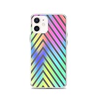 iPhone 12 Case Shockproof Anti-Slip Holographic Rainbow Design Pattern Slim Crystal Clear Case for iPhone 12 | TPU Geometric Bumper Back Cover Phone Case for iPhone 12