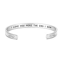 I Love You Gifts for Women Her Girl, Cuff Christmas Bracelet Jewelry for Girlfriend Wife Anniversay Valentine's day Birthday Stainless Steel present