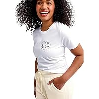 Verabradley Womens Cotton Short Sleeve Crewneck Graphic T-Shirt (Extended Size Range)