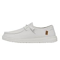 Hey Dude Women's Wendy Chambray White Size 6 | Women's Shoes | Women's Slip On Shoes | Comfortable & Light-Weight