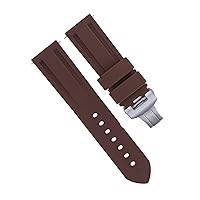 Ewatchparts 22MM RUBBER DIVER WATCH BAND DEPLOYMENT BUCKLE CLASP COMPATIBLE WITH 40MM PANERAI BROWN