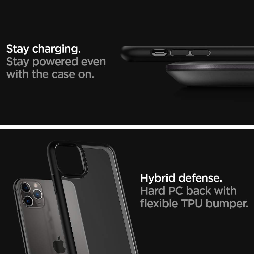 Spigen Ultra Hybrid Designed for iPhone 11 Pro Max Case (2019) - Matte Black