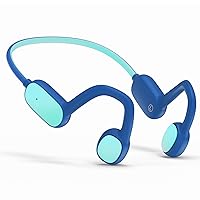 Kids Headphones, Bluetooth 5.2 Air Conduction Open Ear Headphones, 85dB Volume Limiting, Stereo Sound with Mic, IPX5 Waterproof, 20H Playtime, Perfect for School and Outdoor Activities-Blue