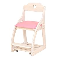 Seki Furniture 333304 Study Chair, Wooden Chair, Adjustable Height, Pink, Ariel