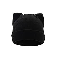 B&C.Room Cat Ears Hats Warm Wool Cable Knit Beanie Winter Caps for Women Girls in Fall Winter