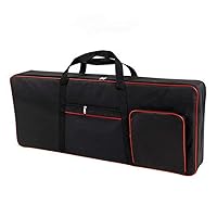 QEES 61 Note Keyboard Case for Electric Pianos 600D Oxford Fabric with 10mm Home Gig Bag (Black)