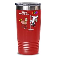 Social media influencer 20oz 30oz insulated tumbler, Affiliate rainbow pole dancing unicorn cup, Funny employee of the month coworker leaving farewell