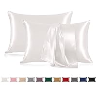 Set of 2 100% Pure Mulberry Silk Pillowcases for Hair and Skin - Upgraded Real 22 Momme Grade 6A+ Silk - Durable, Soft & Breathable Silk Pillow Cases (King 20