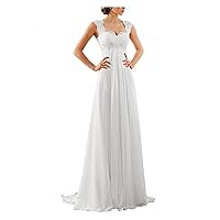 Sleeveless Lace Sling Wedding Dress Lace Appliqué Backless Bridal Dress for Prom Bridesmaids (Color : White, US Size : 2)