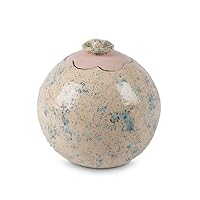 Ceramic Cremation Ashes urn 'Lotus' Beige | This Beige Ceramic Cremation urn for Ashes 'Lotus' is Made in a Modern Pottery Where The Craft and Love for The Work Stands Central | legendURN