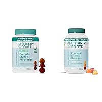 Organic Prenatal Vitamins for Women Multivitamin Gummies Bundle: Probiotics, Biotin, Methylfolate, Omega 3, Vitamin D3, B12, B6, A, K & Zinc, 120 Count