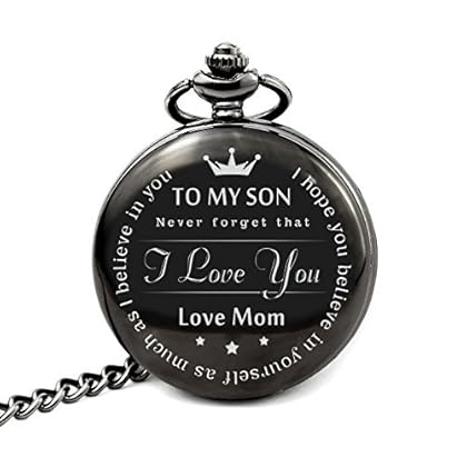 memory gift to My Son - Love Mom from Mother to Son Gifts from a Mother to a Son Pocket Watch Alfy
