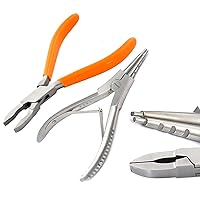 OdontoMed2011 Bead Capture Ring Opener & Closer Set - Ball Closure Body Piercing Tool Tattoo Stainless Steel Ring Opening and Closing Pliers With Orange Pvc Grip