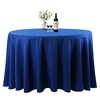Royal Blue 120 Inch Round Tablecloth, Washable Polyester Table Cover, for Wedding, Restaurant, Party & More