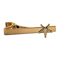 Order of The Eastern Star Masonic Tie Clip - [Gold][2 1/4'' Wide]