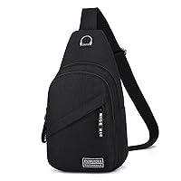 Small Sling Bag Chest Shoulder Backpack Crossbody Bag Multifunctoinal Daypack (Black)