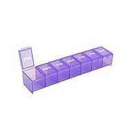 EZY DOSE Weekly (7-Day) Pill Organizer, Vitamin Planner, And Medicine Box, Large Compartments, Purple, Made in The USA