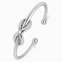 Expandable Love Knot Sterling Silver Baby Bangle, 5 Ounce
