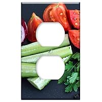Switch Plate Outlet Cover - Tomatoes Cucumbers Parsley Pepper Garlic Food