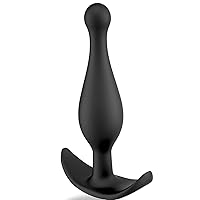 Anal Plug with Safe Curved Base for The Beginners Comfortable Long-Term Wear Butt Plug Black Tapered Sex Toy for Men Women Masturbation