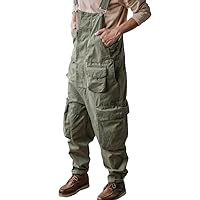 Multi Pocket Tool Strap Pants Men's Workwear Overall Rompers Pants Ins Vintage American Tough Jumpsuit