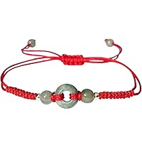 Handmade Natural Jade Bracelet, Good Luck Red Rope Bracelet, Kabbalah Bracelets, Adjustable