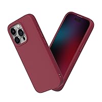 RhinoShield Case Compatible with [iPhone 15 Pro] | SolidSuit - Shock Absorbent Slim Design Protective Cover with Premium Matte Finish 3.5M / 11ft Drop Protection - Bordeaux Red