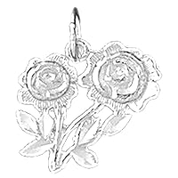 Flower Pendant | Sterling Silver 925 Flower Pendant - 16 mm