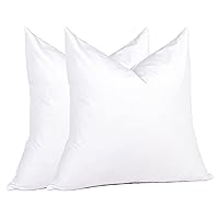 Euro Pillow Inserts 26 x 26 (Pack of 2, White), Down Feather Pillow Stuffer, Premium White Pillows for Bed, Couch, and Cushion