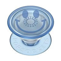 PopSockets Plant-Based Phone Grip with Expanding Kickstand, Eco-Friendly - Happy Blue Translucent