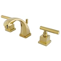 Kingston Brass KS4942CQL Claremont Mini Widespread Lavatory Faucet with Brass Pop-Up, Polished Brass,4-Inch Adjustable Center